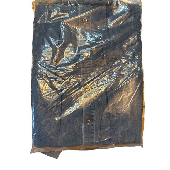 Odette Denim Shirt-Dress Flared Sleeves Eco Blue XS 100% Cotton Button-Up $322 - Picture 6 of 8